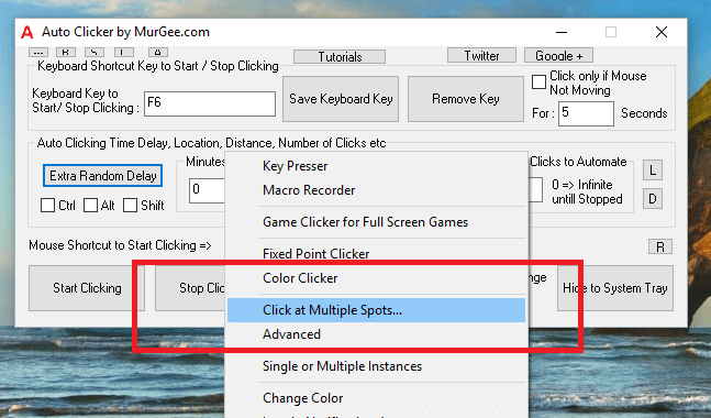 autoclicker with keyboard clicking